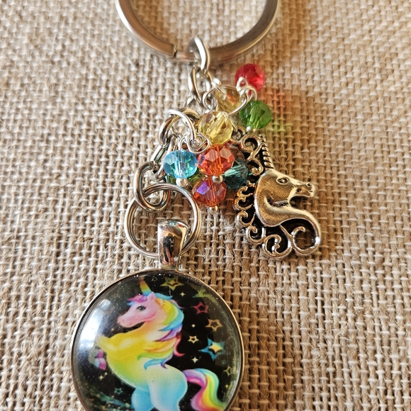 Colorful Unicorn Keychain orvpurse charm with Charms - Picture 1 of 3